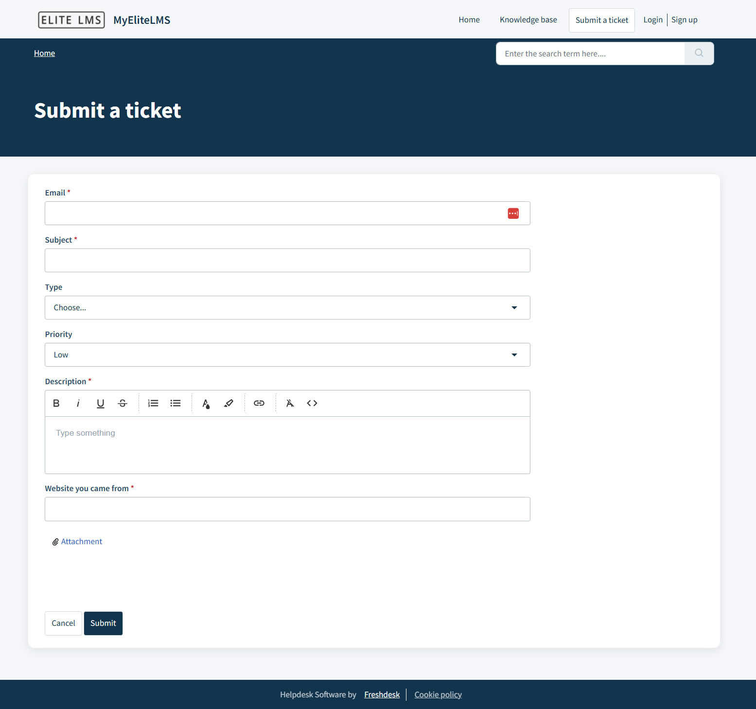Submit a support ticket
